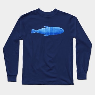 Blue watercolor fish Long Sleeve T-Shirt